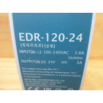 Mean Well EDR-120-24 Power Supply EDR12024 - Used