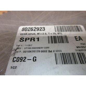 Optima Machinery T113517-0 Spur Gear T113517