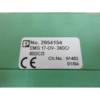 Phoenix Contact EMG 17-OV-24DC60DC3 Contactor EMG17OV24DC60DC3 - Used
