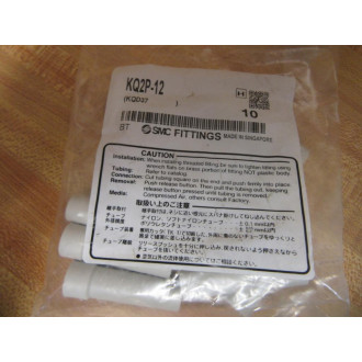 SMC KQ2P-12 One Touch Fitting KQ2P12 (Pack of 10)