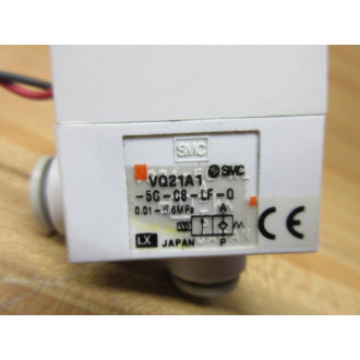 SMC VQ21A1-5G-C8-LF-Q 2-Way Valve VQ21A15GC8LFQ - Used
