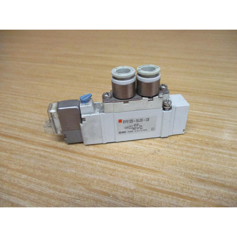 SMC SY5120-5LZE-C8 Solenoid Valve SY51205LZEC8 - Used