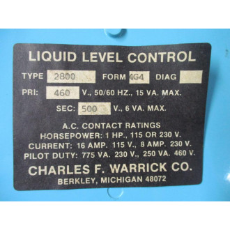 Warrick 2800 Form 4G4 Pump Motor Moisture Detector 28004G4 - New No Box