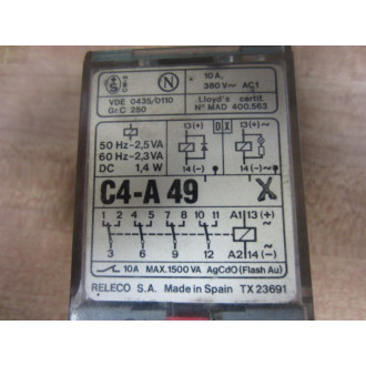 Releco CA-A 49 X120VAC Relay CA-A 49 X - Used
