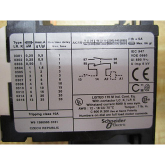 Telemecanique LR2K-0312 Schneider  Thermal Overload Relay 023056