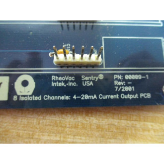 Intek 00009-1 RheoVac Sentry Current Output PCB 000091 - Used