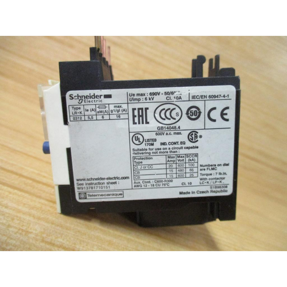 Telemecanique LR2K-0312 Schneider Thermal Overload Relay 023056 - New ...