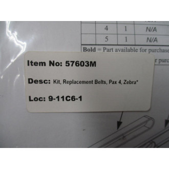 Zebra 57603M Replacement Belt Kit For 110PAX4