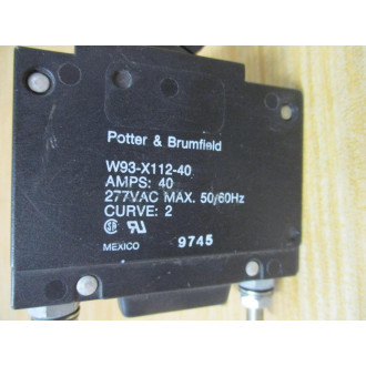 Potter & Brumfield W93-X112-40 Circuit Breaker 40 AMP - New No Box