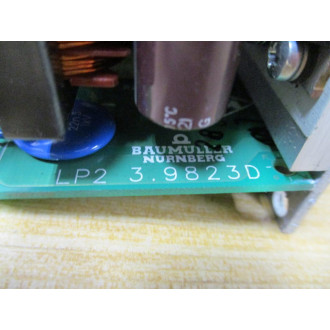 Baumuller 3.9823D Power Supply Board 39823D W Mounting Bracket - Used