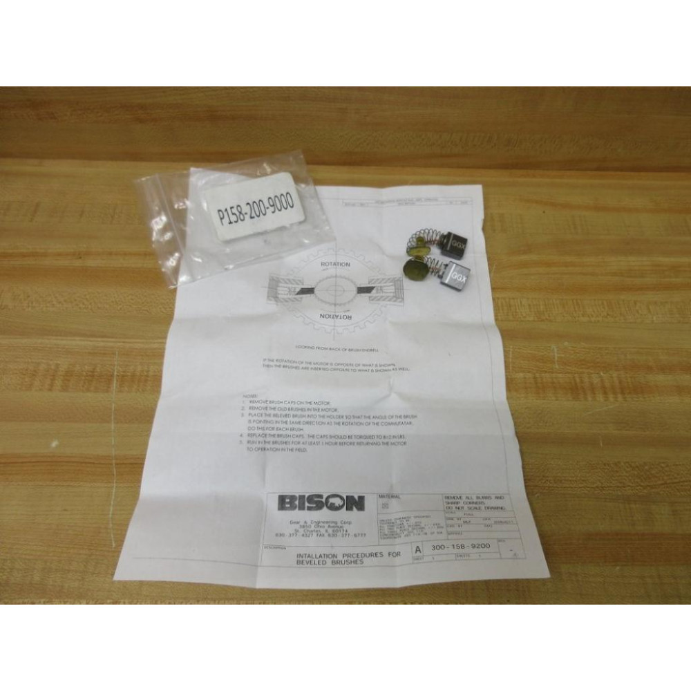 Bison P158-200-9000 Brush Set P1582009000 - New No Box