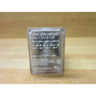 Potter & Brumfield KHU-17A18-120V AC Relay KHU-17A18-120VAC - Used