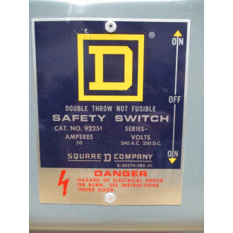 Square D 92251 Safety Switch Series 1