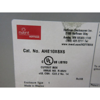 nVent Hoffman AHE10X8X6 Electrical Enclosure - Used