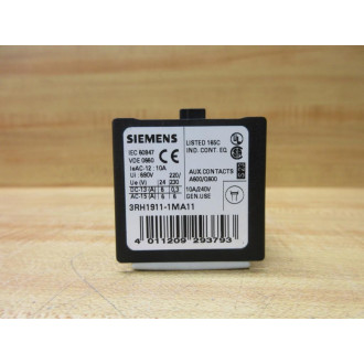 Siemens 3RH1911-1MA11 Auxiliary Contact Block - Used