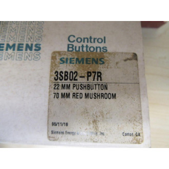 Siemens 3SB02-P7R Push Button Switch