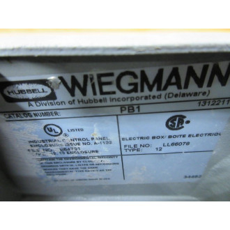 Hubbell Wiegmann PB1 Push Button Enclosure - Used