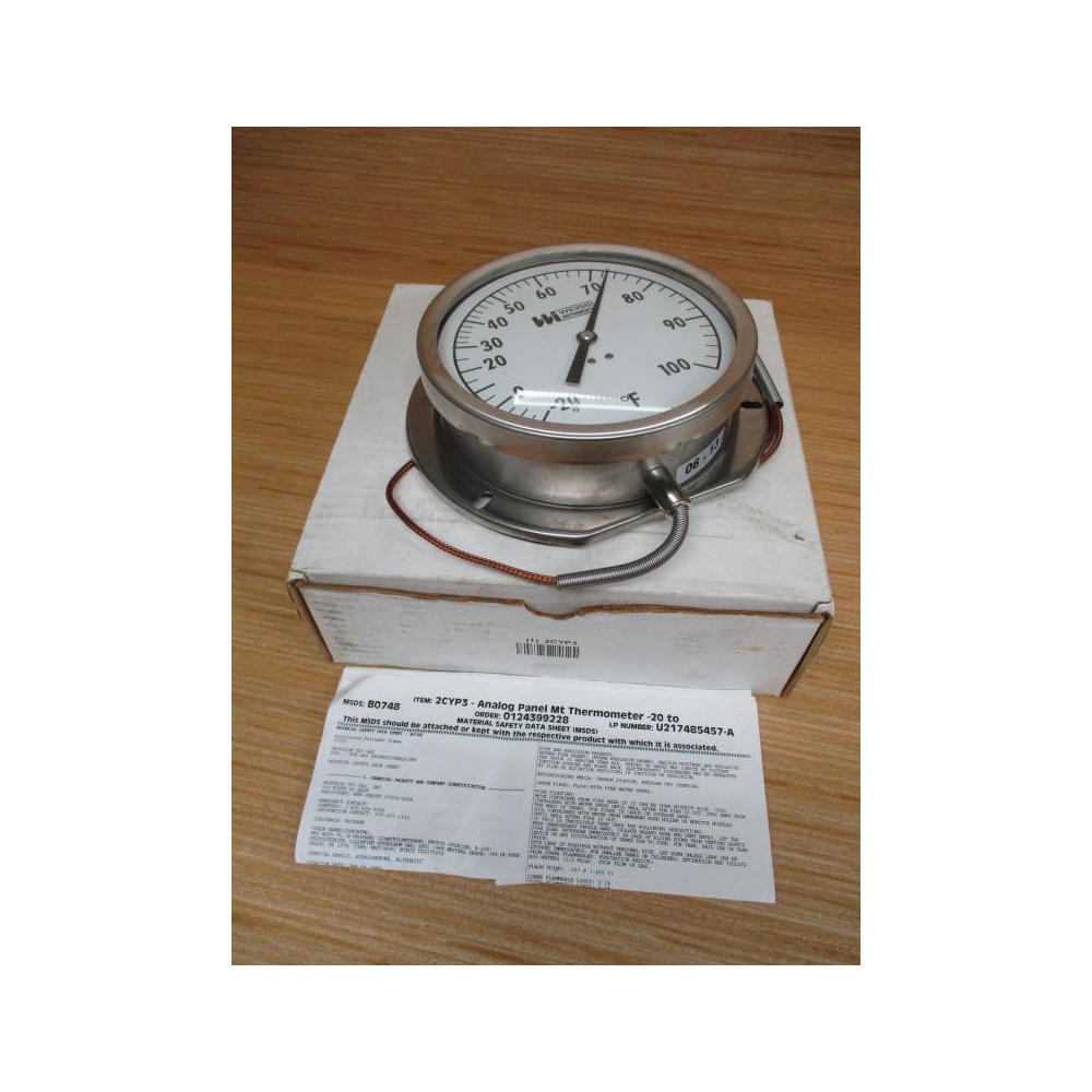 Grainger 2CYP3 Weiss Analog Panel Mount Thermometer