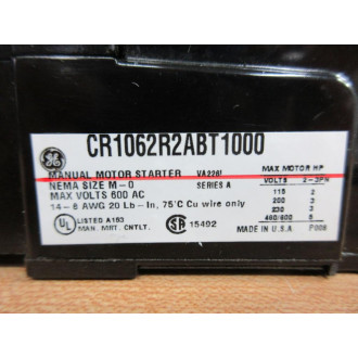 General Electric CR1062R2ABT1000 Manual Motor Starter - New No Box