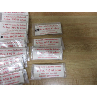 Digi-Key 1.0 OHM-1.0 M OHM-12W-5 Resistors 10OHM10MOHM12W5 (Pack of 139)