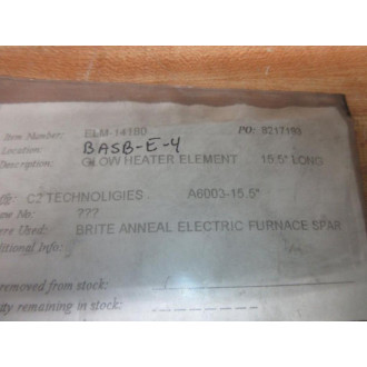 Watlow 6-38-85-1 C2 Technologies Glow Heater Element ELM-14180 - New No Box