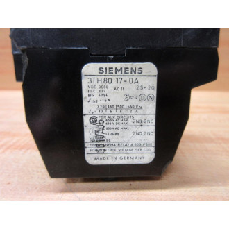 Siemens 3TH8017-0A Contactor 3TH80170A - Used