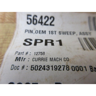 Currie Mach Co 12758 Pin 56422 - New No Box