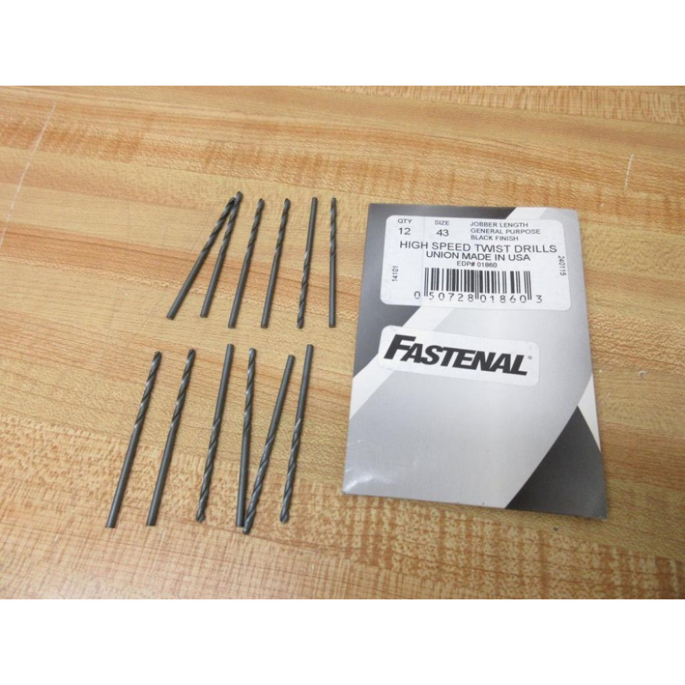 Fastenal 43-0308463 Drill Bits 430308463 Size 43 (Pack of 12)