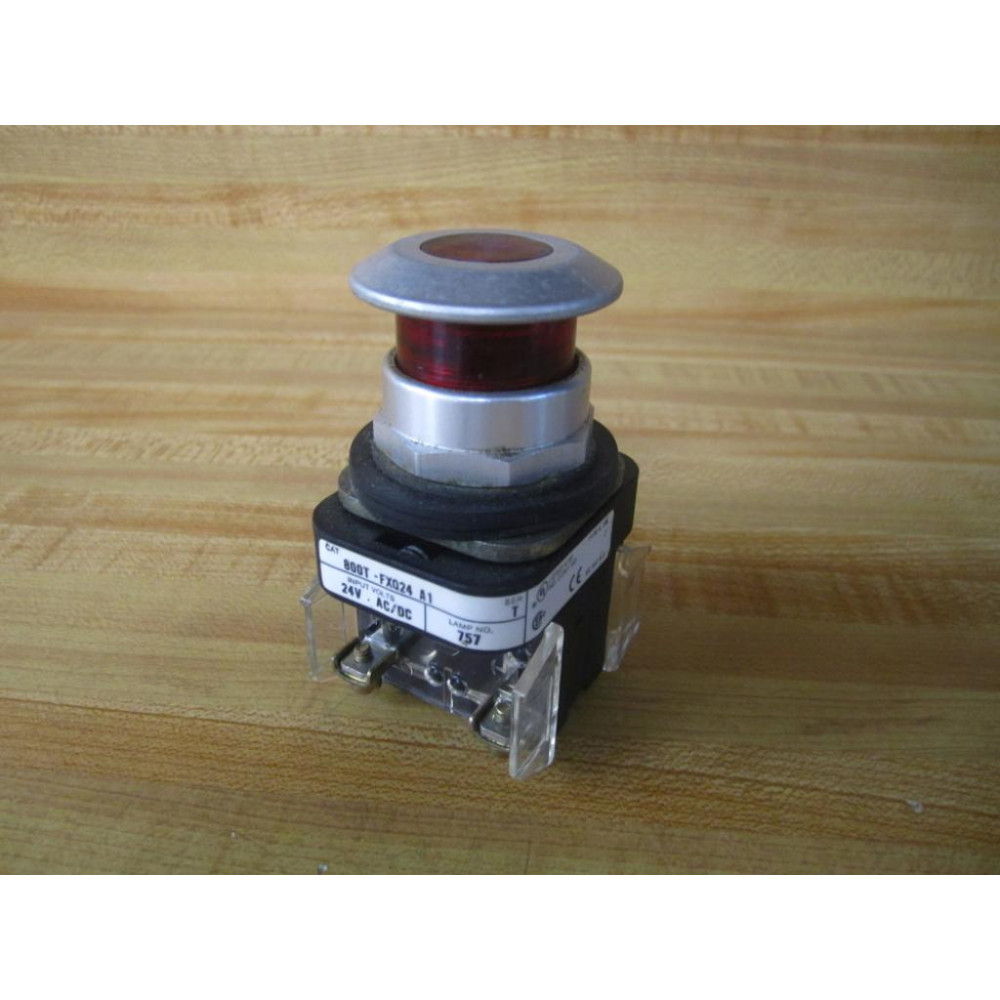 Allen Bradley 800T-FXQ24 A1 Button 800TFXQ24A1 wContacts Red - Used