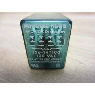 Midtex 156-14T100 Midland Ross Relay 156-14T100-120 VAC - Used