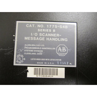 Allen Bradley 1775-S4B IO Scanner PLC-3 Message Handling 1775S4B Ser B - Used