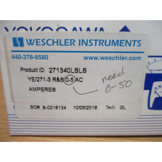 Yokogawa 271340LSLS Weschler Ammeter