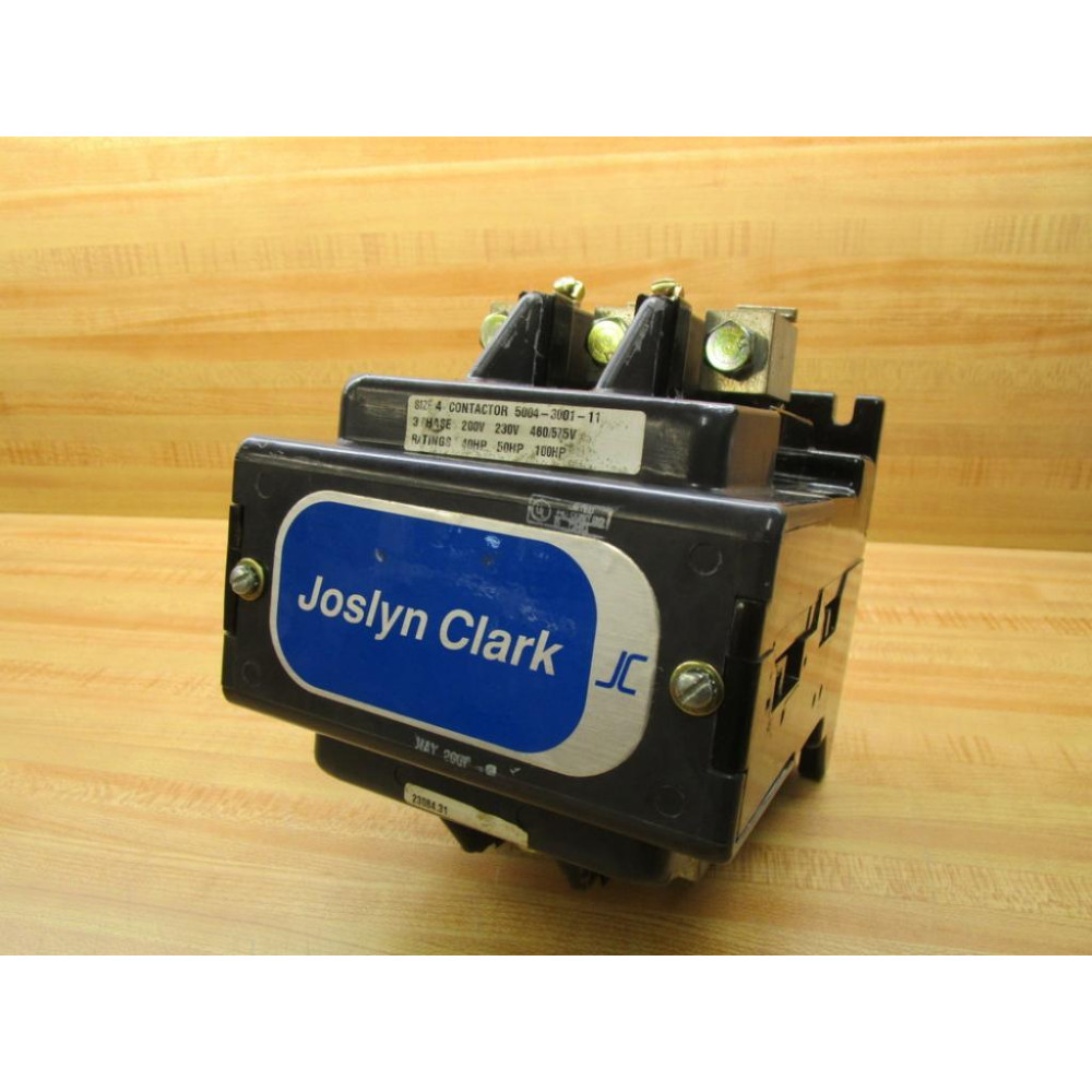 Joslyn Clark 5004-3001-11 Ward Leonard Contactor 5004300111 120V Coil - Used