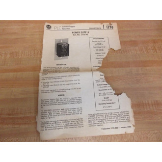 Allen Bradley 1770-P1 Power Supply 1770P1