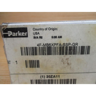 Parker 4F-MB6XPFA-SSP Instrumentation Ball Valve
