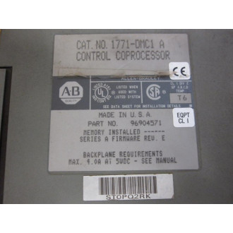 Allen Bradley 1771-DMC1 Coprocessor 1771DMC1 Ser.A FW Rev.E PN:96904571 - Used