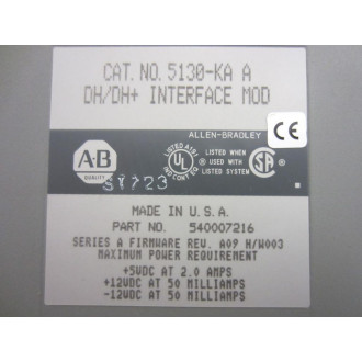 Allen Bradley 5130-KA A Interface Module 5130KAA ST0MR3RR - Used