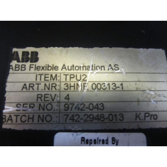 ABB 3HNE-00313-1 Pendant TPU2 Rev.4Case & Hardw. Only - Used