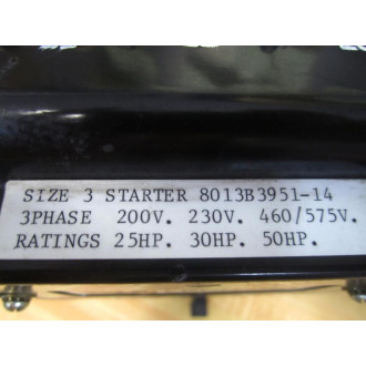 Ward Leonard 8013B3951-14 Starter 8013B395114 - Used