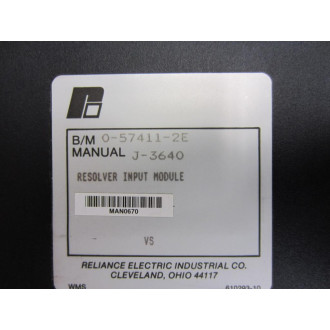 Reliance Electric 0-57C411-2E Resolver Input Module 57C4112E - Refurbished