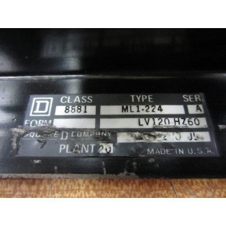 Square D 8881 ML1-224 Programmable Controller 8881ML1224 Ser A - Used