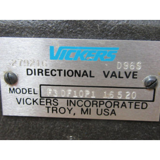 Vickers 279216 Directional Valve F3-DF10P1-16-5-20 - New No Box