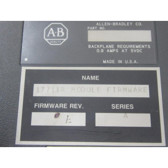Allen Bradley 1771-IR Input Module 1771IR Ser. A, FW Rev. E - Used