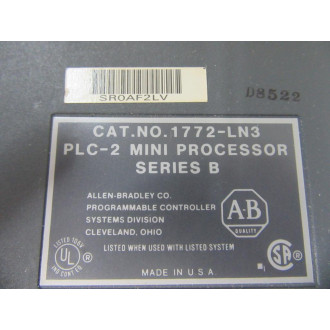 Allen Bradley 1772-LN3 PLC-2 Mini Processor 1772LN3 FW Rev.1 Ser.B - Used