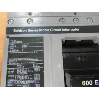 Siemens LXD63H600 600A Circuit Breaker LXD63H600L - New No Box