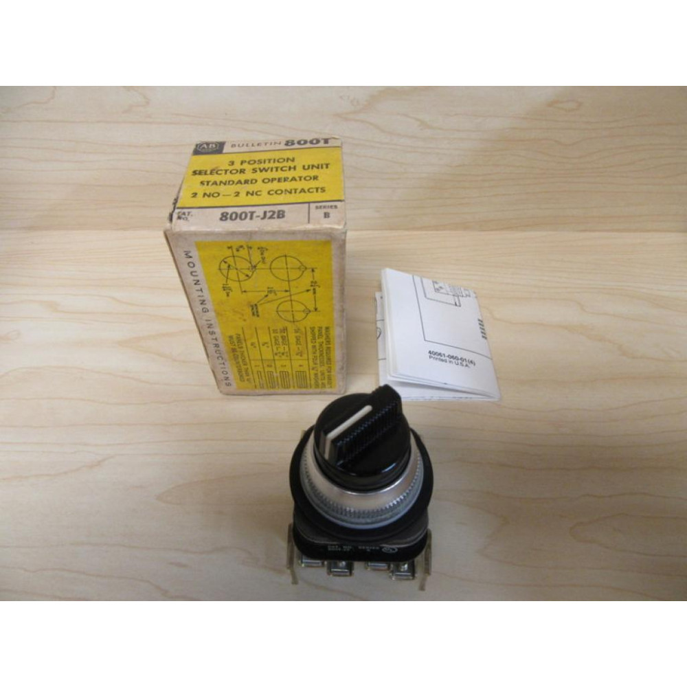 Allen Bradley 800T-J2B 3-Pos. Selector Switch Series B