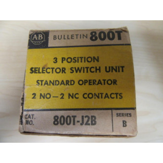 Allen Bradley 800T-J2B 3-Pos. Selector Switch Series B