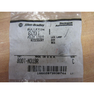 Allen Bradley 800T-N319R LED Lamp Red Bulb 24VACDC