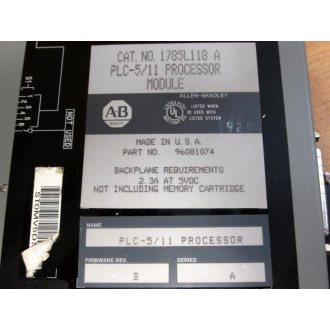 Allen Bradley 1785-L11B Module Ser.A FW Rev.B  WKey - Used