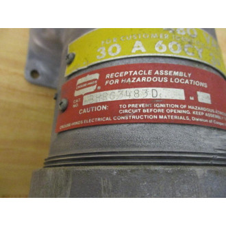 Crouse & Hinds BHRC3483D Receptacle Assembly - New No Box